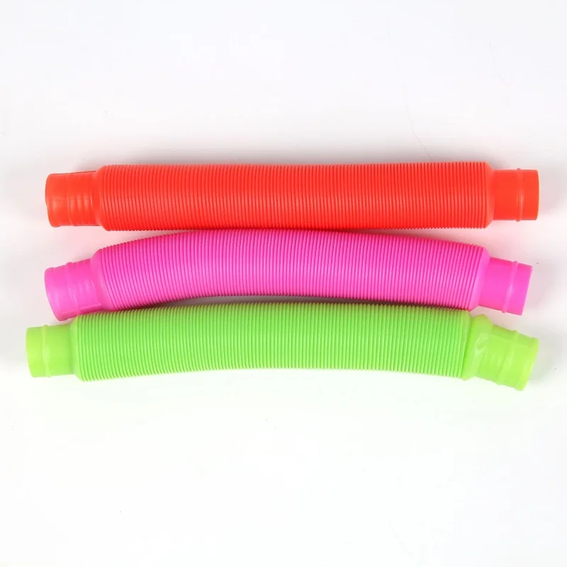 6PCS Flexible Plastic Popular Color Creative Telescopic Pipe Corrugated Decompression Vent Children's Toy Birthday Party Gift