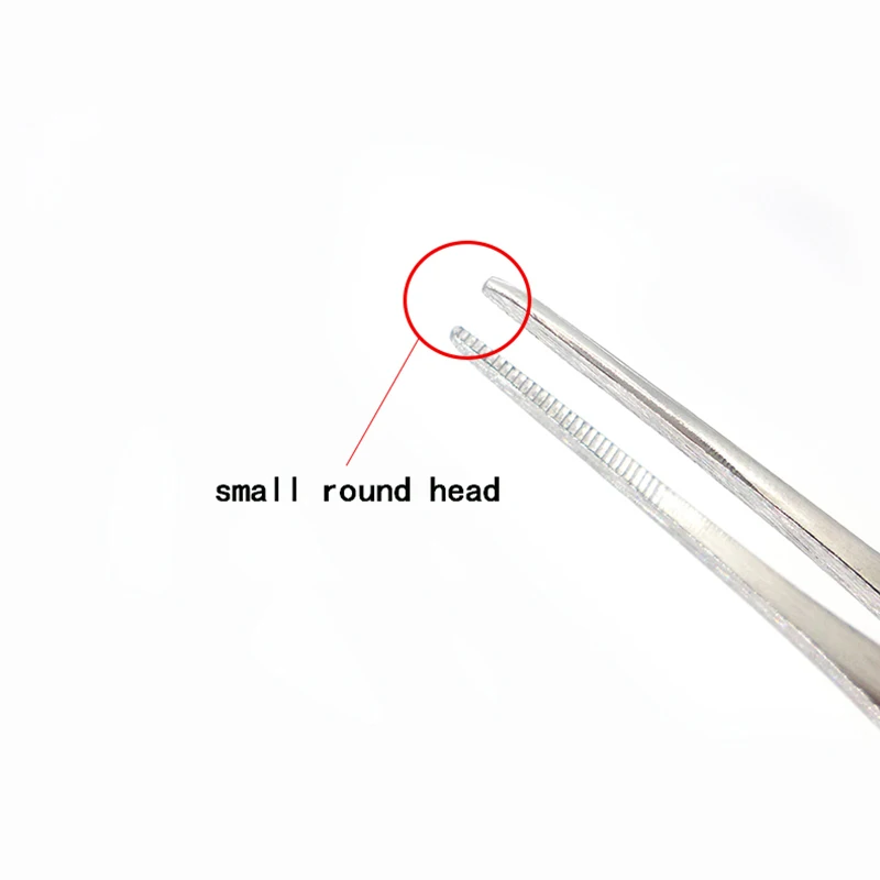 5PCS Straight/Elbow 10cm Stainless Steel Tweezers Tip Can Be Used For Laboratory Teaching Clips Practice Small Tweezers