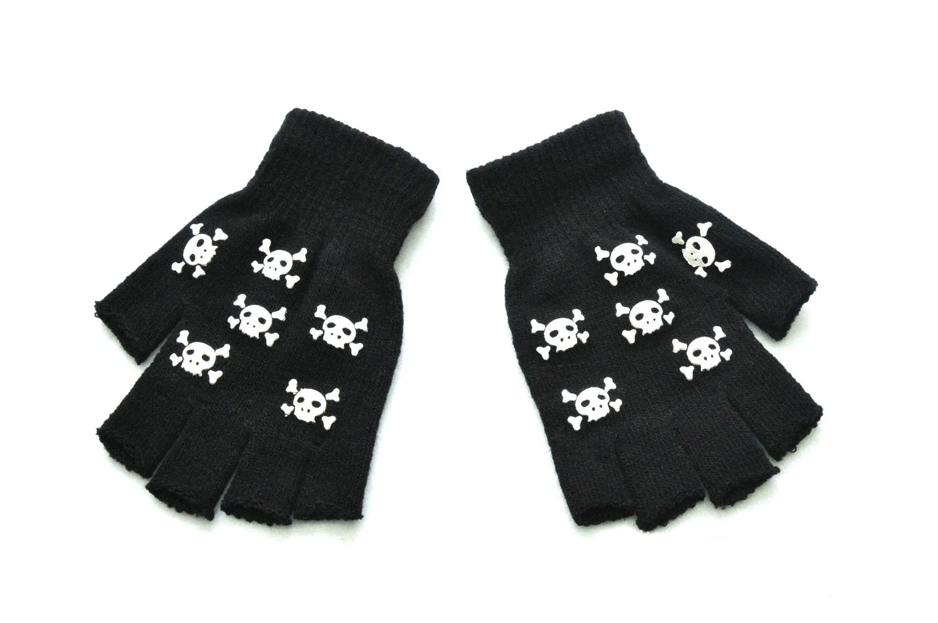 Halloween Skull Scarf Women Men Knitted Winter Warm Scarves Black White Gothic Pashmina Shawls Wrap Scarf for Halloween