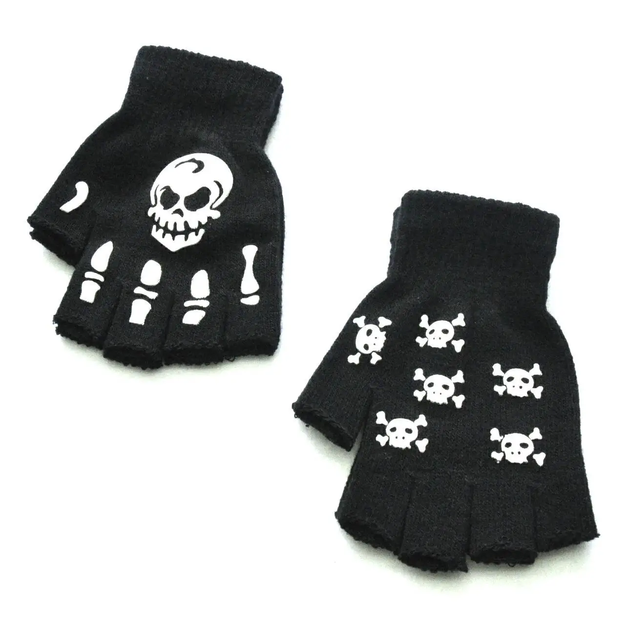 Halloween Skull Scarf Women Men Knitted Winter Warm Scarves Black White Gothic Pashmina Shawls Wrap Scarf for Halloween