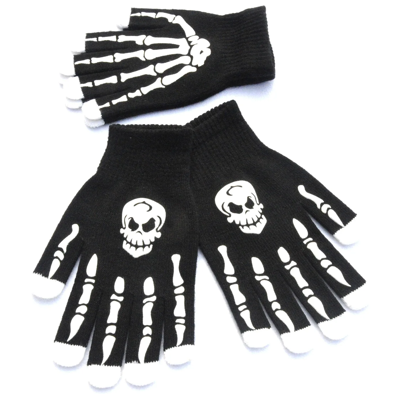 Halloween Skull Scarf Women Men Knitted Winter Warm Scarves Black White Gothic Pashmina Shawls Wrap Scarf for Halloween