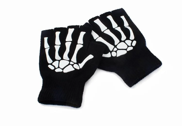 Halloween Skull Scarf Women Men Knitted Winter Warm Scarves Black White Gothic Pashmina Shawls Wrap Scarf for Halloween