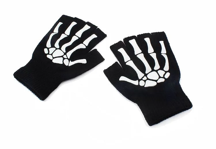 Halloween Skull Scarf Women Men Knitted Winter Warm Scarves Black White Gothic Pashmina Shawls Wrap Scarf for Halloween