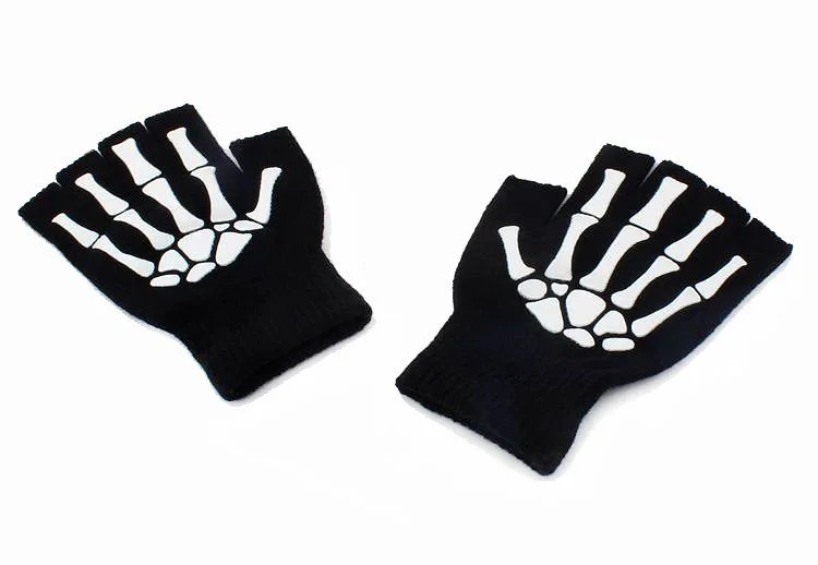 Halloween Skull Scarf Women Men Knitted Winter Warm Scarves Black White Gothic Pashmina Shawls Wrap Scarf for Halloween