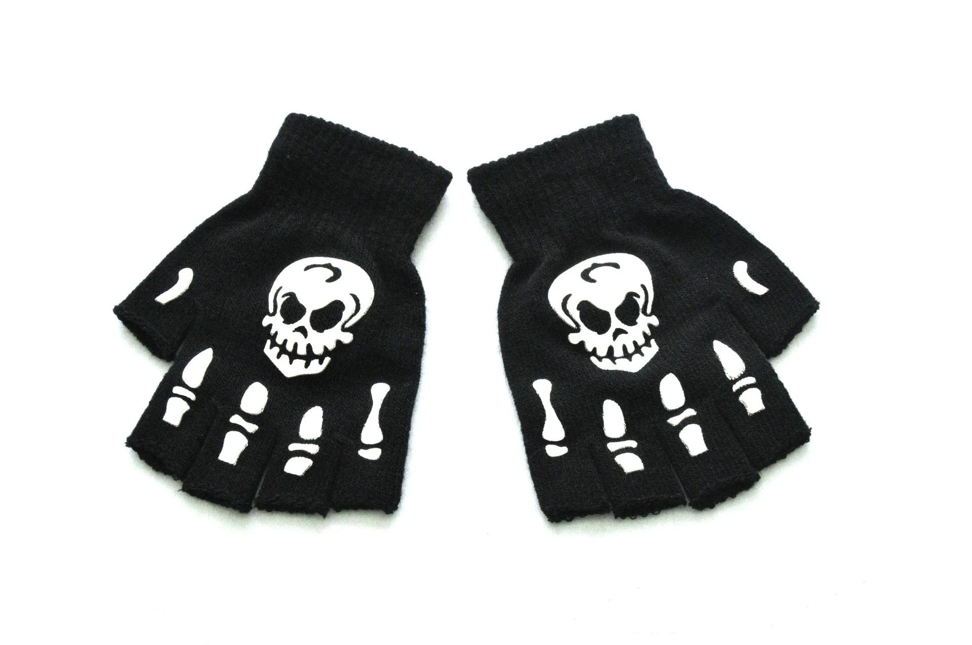 Halloween Skull Scarf Women Men Knitted Winter Warm Scarves Black White Gothic Pashmina Shawls Wrap Scarf for Halloween
