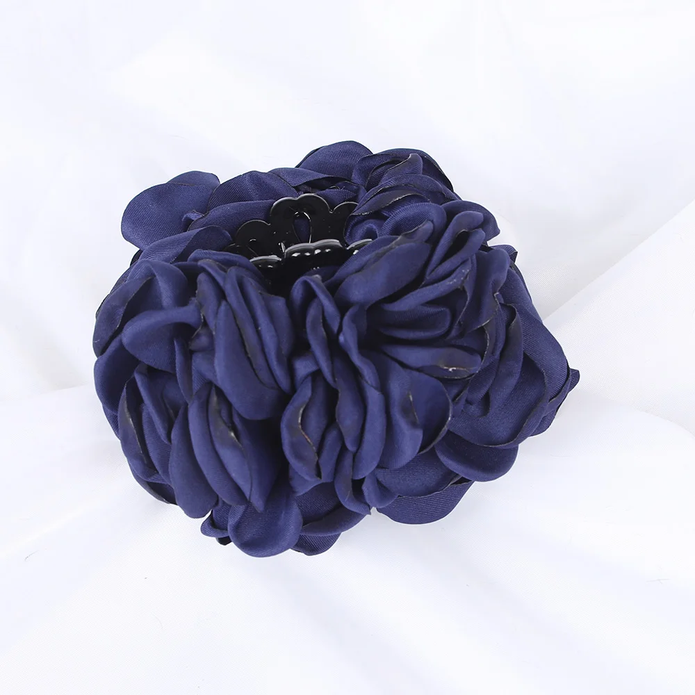 New Fabric Big Camellia Flower Hair Claw Clips Barrettes Women Girls 11CM Plastic Ponytail Holder Hair Clamps Hair Accessories