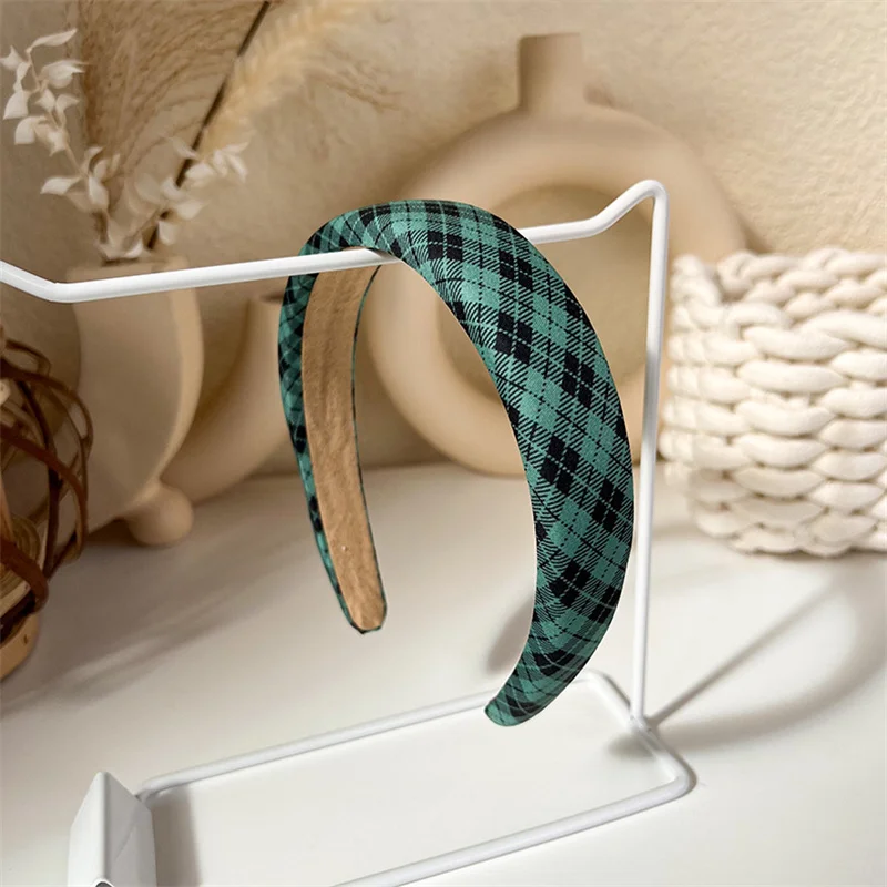 Fashion Korea INS Green Padded Womens Headband Woolen Autumn/Winter Hair Band Headwear Girl Wide Side Hair Hoop Hair Accessories