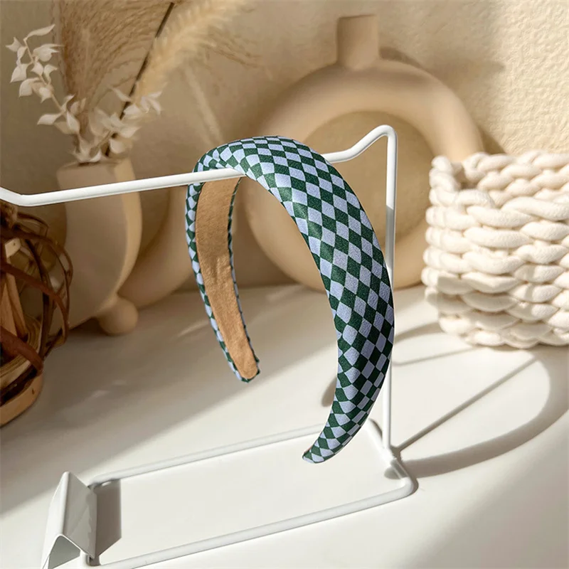 Fashion Korea INS Green Padded Womens Headband Woolen Autumn/Winter Hair Band Headwear Girl Wide Side Hair Hoop Hair Accessories