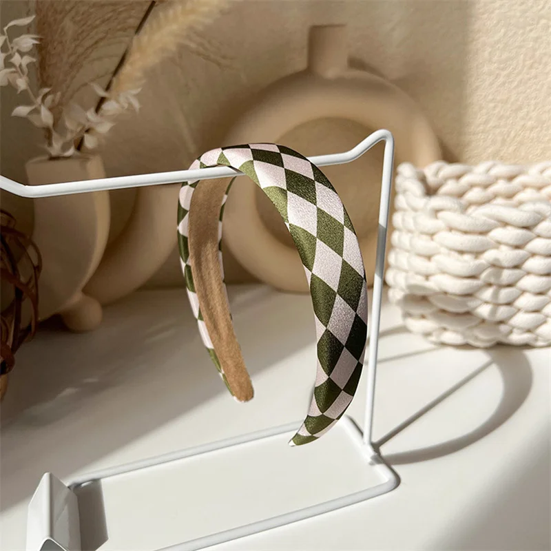 Fashion Korea INS Green Padded Womens Headband Woolen Autumn/Winter Hair Band Headwear Girl Wide Side Hair Hoop Hair Accessories