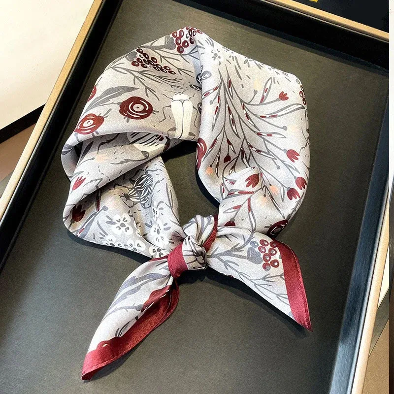 2026 plaid brand women scarf summer 100% silk scarves shawls lady wraps soft pashimina female Echarpe beach stole bandana