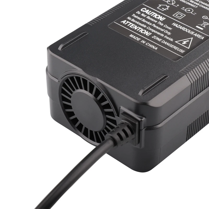 54.6V 4A Smart Lithium Battery Charger For 13Series 48V Li-ion Battery Fast Charging Charger With DC 5.5x2.1 Connector With Fan