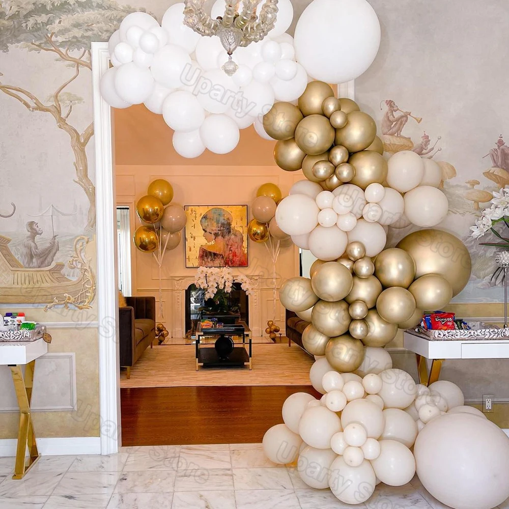 100Pcs White Sand Latex Balloons 5/10/12/18inch Retro Sand White Birthday Balloons Wedding Party Baby Shower Kids Air Globos