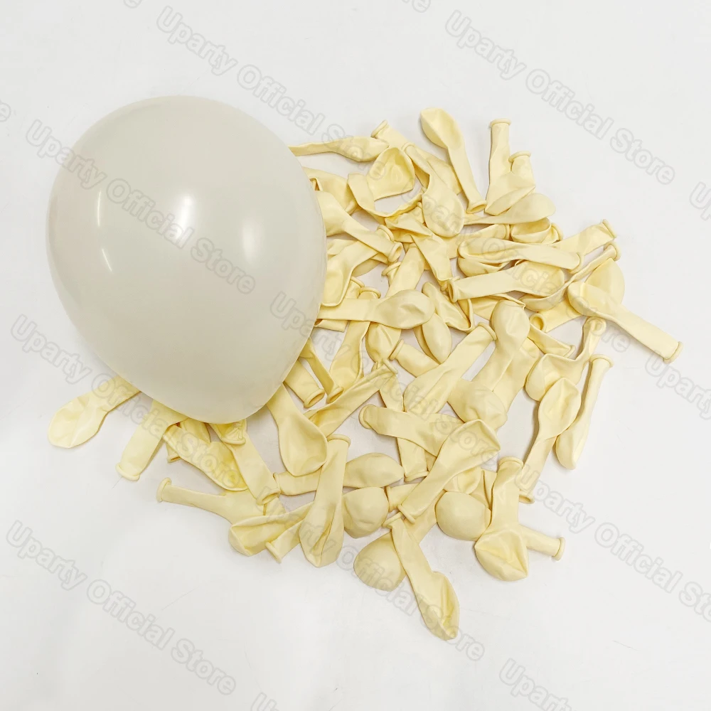 100Pcs White Sand Latex Balloons 5/10/12/18inch Retro Sand White Birthday Balloons Wedding Party Baby Shower Kids Air Globos