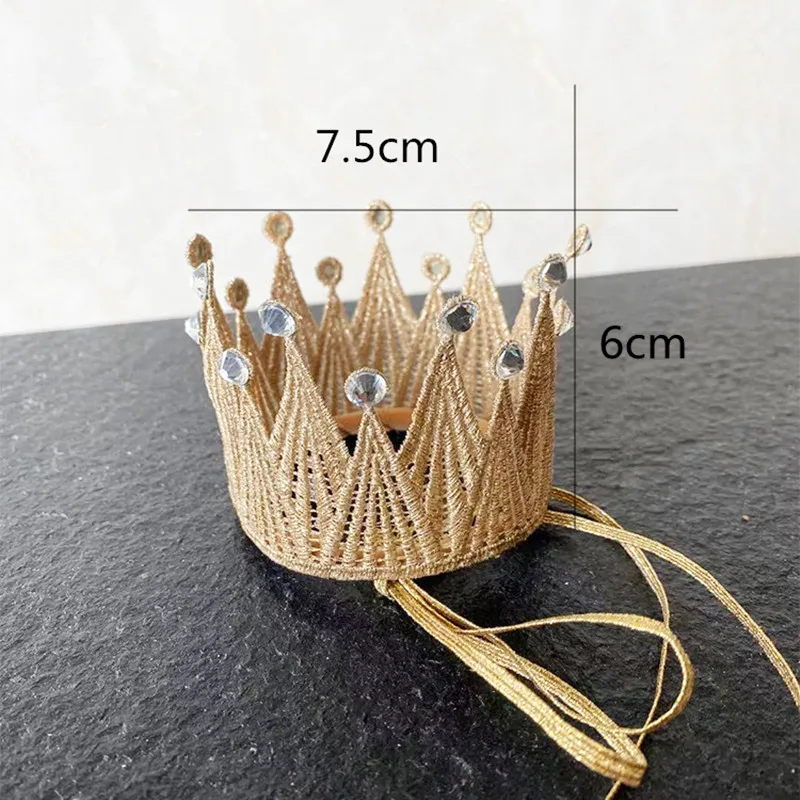 Kids Princess Crown Headband with Flowers And Diamonds Girl's Birthday Party Headdress Elegant Crown Hat for Children