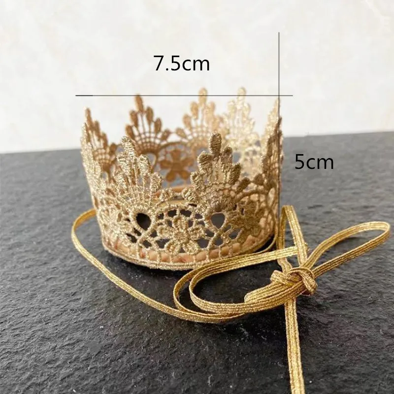 Kids Princess Crown Headband with Flowers And Diamonds Girl's Birthday Party Headdress Elegant Crown Hat for Children
