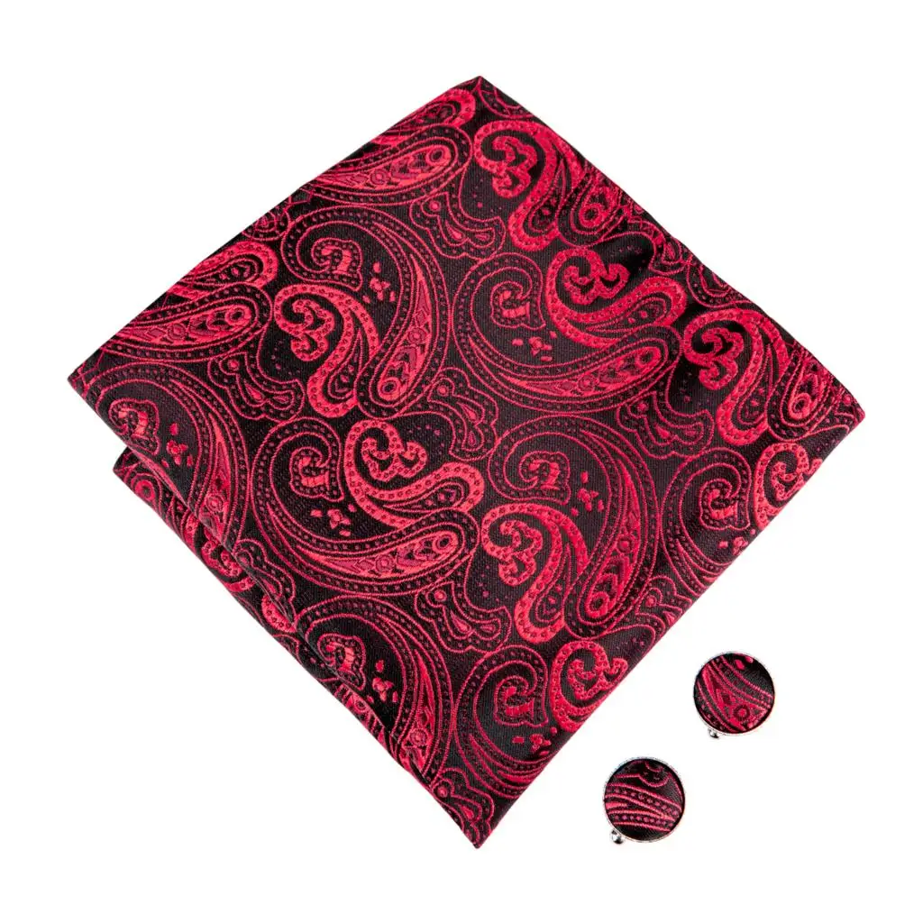 Hi-Tie Silk Pink Striped Mens Bowtie Jacquard Adult Bow Tie Hankerchief Cufflinks Set Pre-tied Butterfly Bowknot Wedding Party