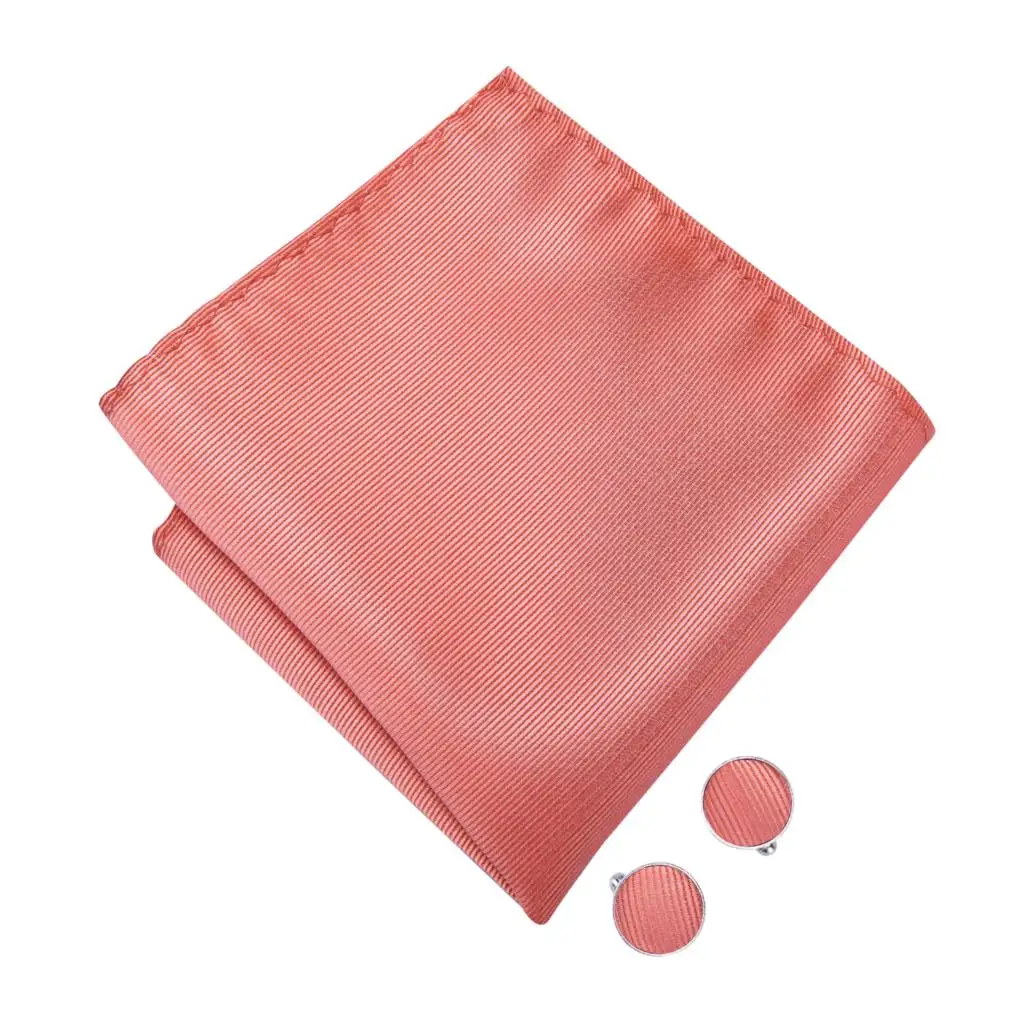 Hi-Tie Silk Pink Striped Mens Bowtie Jacquard Adult Bow Tie Hankerchief Cufflinks Set Pre-tied Butterfly Bowknot Wedding Party