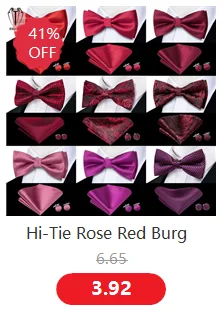 Hi-Tie Silk Pink Striped Mens Bowtie Jacquard Adult Bow Tie Hankerchief Cufflinks Set Pre-tied Butterfly Bowknot Wedding Party