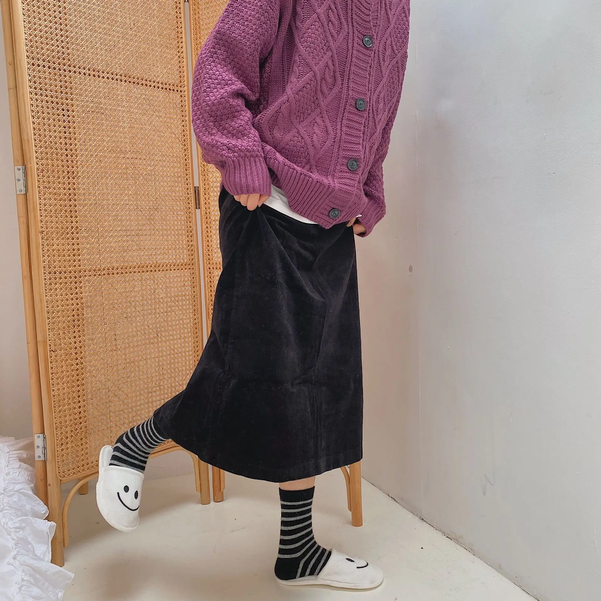 20% Rabbit Hair Woman Socks Casual Striped Cashmere Wool Long Socks Women Winter Thick Warm Streetwear Thermal Crew Socks Gifts