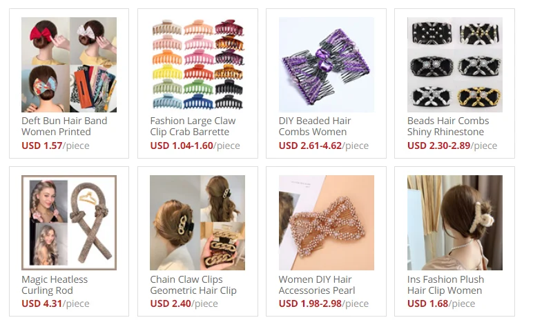 Women DIY Hair Accessories Pearl Beaded Elastic Hair Claw Hairpin Magic Comb Up-Do Hairstyle Bun Maker Tool Ponytail Hairdo Wolf