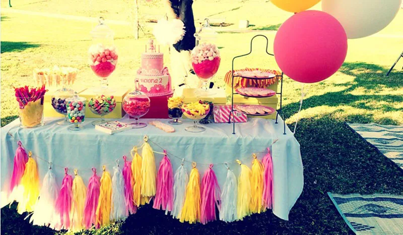 5pc/lot Color Paper Tassel 12*35cm Red Pink White Romantic Party Decoration Birthday Wedding Valentine's Day Balloon Collocation