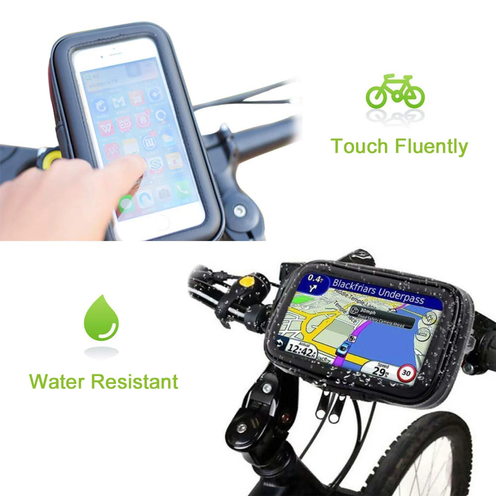 Waterproof Bicycle Phone Holder Motorcycle Bike Handlebar Phone Case Bag for iPhone 17 Pro Max 16 Samsung Bike Phone Stand Mount