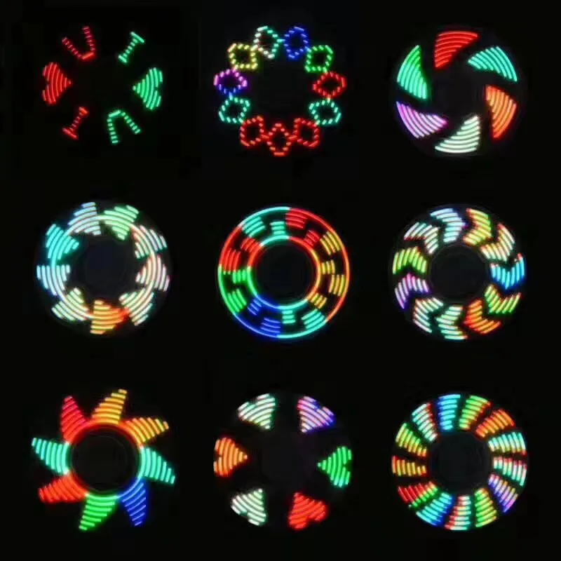 ABS Luminous LED Light Fidget Spinner Hand Top Spinners Glow in Dark EDC Stress Relief Toys Kinetic Gyroscope for Children