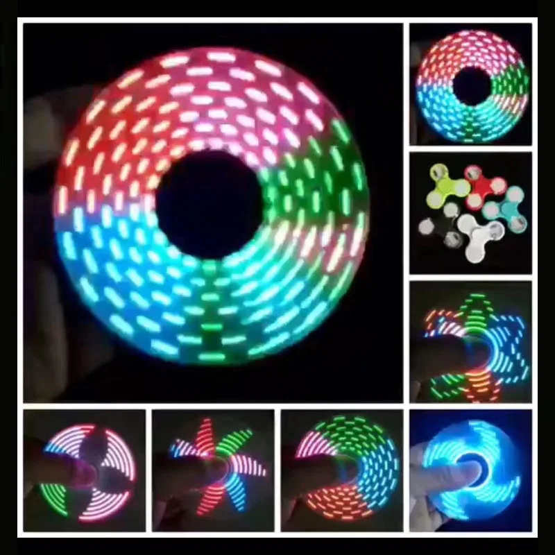 ABS Luminous LED Light Fidget Spinner Hand Top Spinners Glow in Dark EDC Stress Relief Toys Kinetic Gyroscope for Children