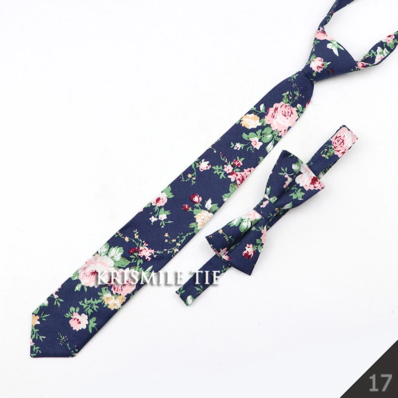 Cartoon Floral Children Tie Bowtie Set Cotton Skinny Slim Casual Solid Color Boys Girls Colorful Adjustable Shirt Gravata Gift
