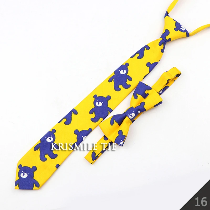 Cartoon Floral Children Tie Bowtie Set Cotton Skinny Slim Casual Solid Color Boys Girls Colorful Adjustable Shirt Gravata Gift