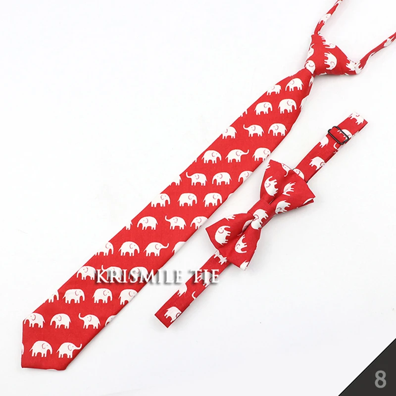 Cartoon Floral Children Tie Bowtie Set Cotton Skinny Slim Casual Solid Color Boys Girls Colorful Adjustable Shirt Gravata Gift