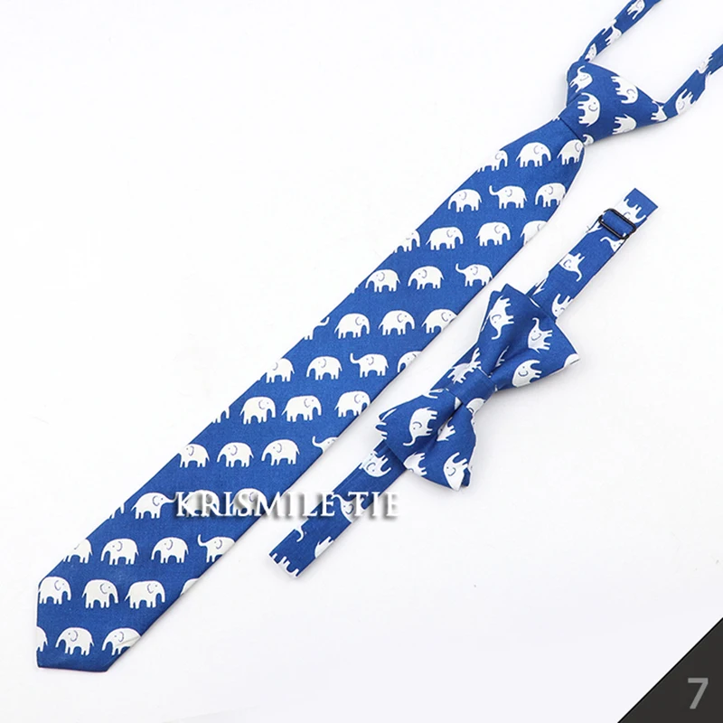 Cartoon Floral Children Tie Bowtie Set Cotton Skinny Slim Casual Solid Color Boys Girls Colorful Adjustable Shirt Gravata Gift