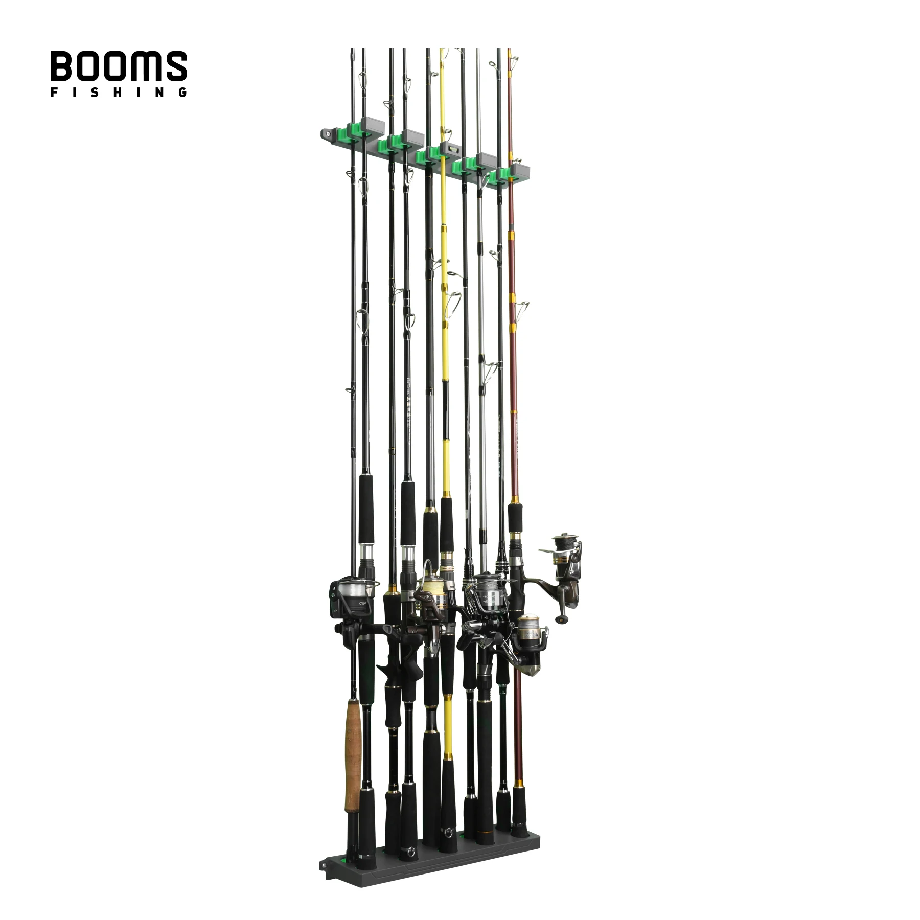 Booms Fishing WV4 Fishing Rod Holders Vertical Wall Rod Rack Store Up to 10 Rods For Fishing Pole Holder Storage Tools 4 Colors