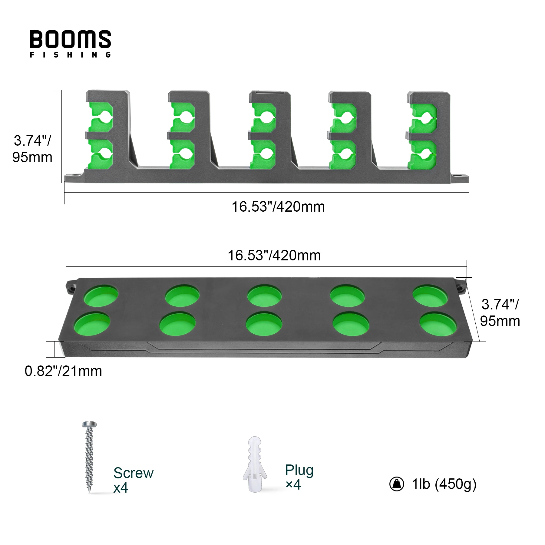 Booms Fishing WV4 Fishing Rod Holders Vertical Wall Rod Rack Store Up to 10 Rods For Fishing Pole Holder Storage Tools 4 Colors
