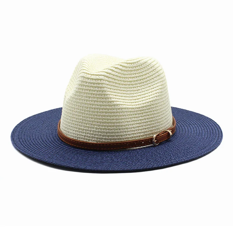 Straw hat two-color gradient sun hat outdoor sun hat straw hat seaside sunscreen beach hat sun hat various accessories wholesale