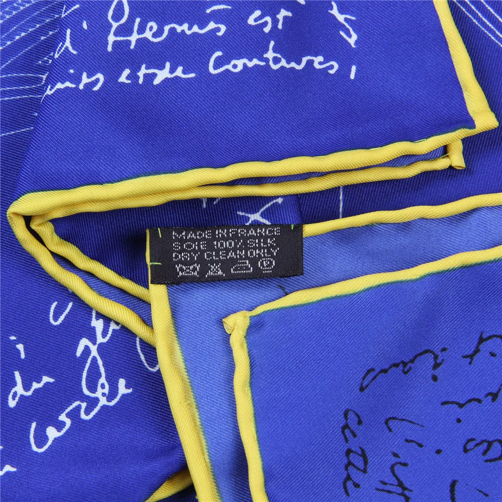 Manual Hand Rolled Twill Silk Scarf Women Horse Print Square Scarves Wraps Echarpes Curled Foulards Femme Bandana Hijabs