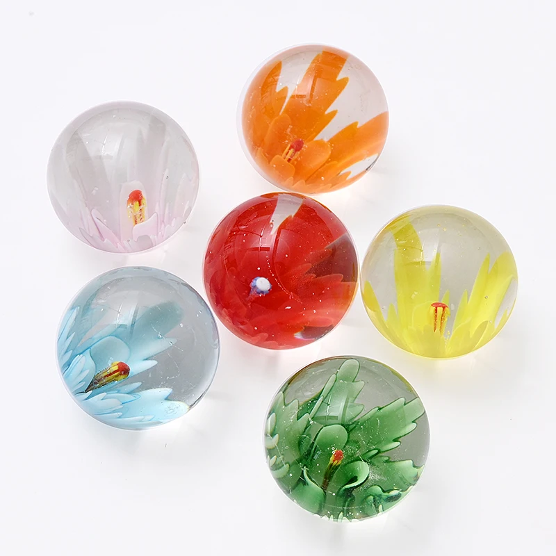 6Pcs 25MM Colorful Glass Marbles Kids Marble Run Game Marble Solitaire Toy Accs Vase Filler & Fish Tank Home Decor Canicas