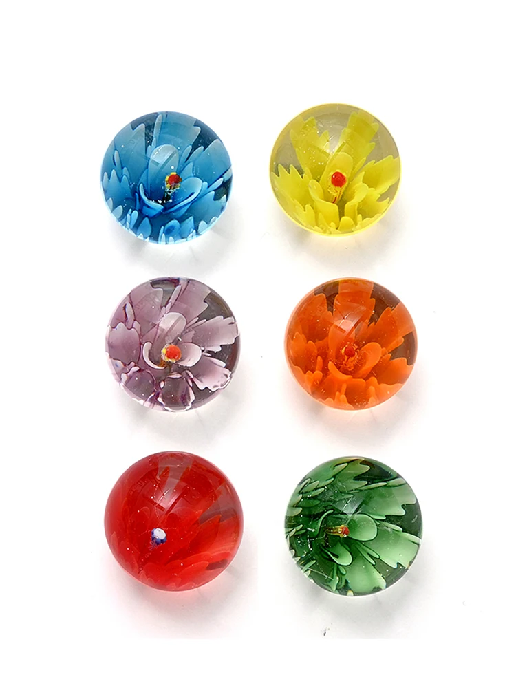 6Pcs 25MM Colorful Glass Marbles Kids Marble Run Game Marble Solitaire Toy Accs Vase Filler & Fish Tank Home Decor Canicas