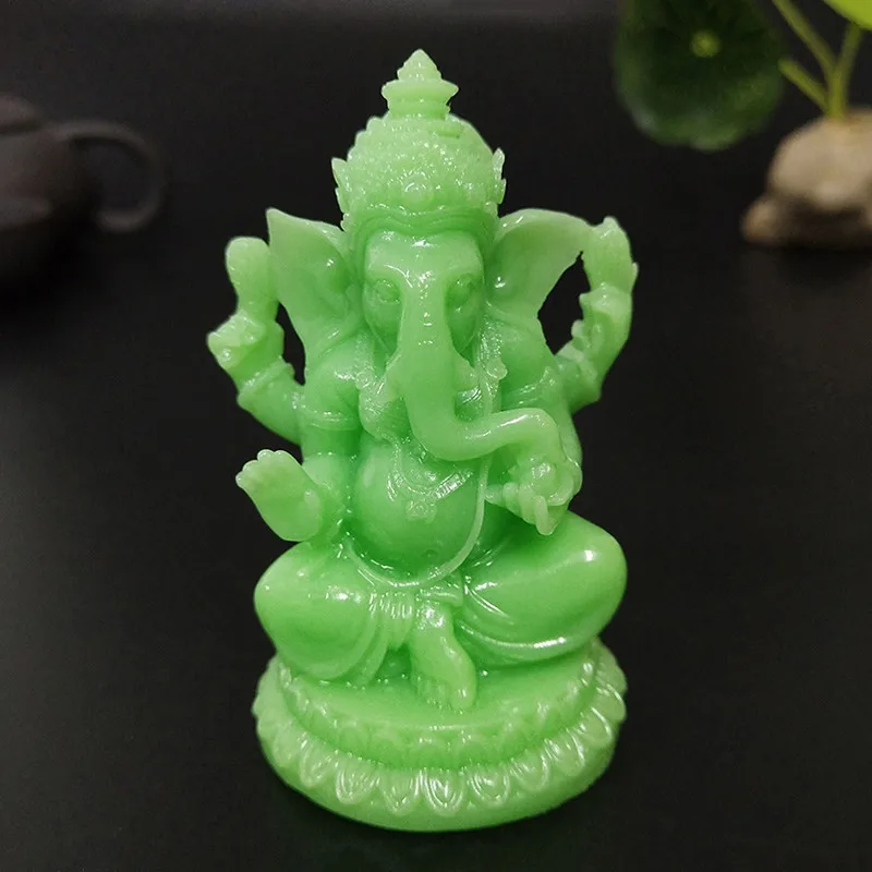 Bronze Color Lord Ganesha Buddha Statues Elephant Hindu God Sculpture Figurines Ornaments Resin Home Decoration Lucky Gifts