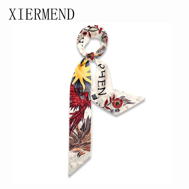 2021 new silk scarves spring autumn decoration joker hair ribbon bound handbags band small scarf hairband skinny scarf women