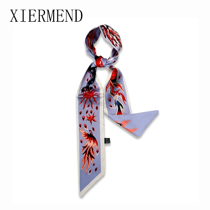 2021 new silk scarves spring autumn decoration joker hair ribbon bound handbags band small scarf hairband skinny scarf women