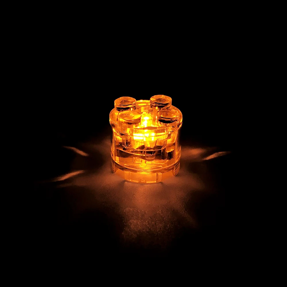City LED Luminous Building Block minifigs Parts 2X2 Round Bricks DIY Decorative Ornament Pink and White Children Puzzle Toys