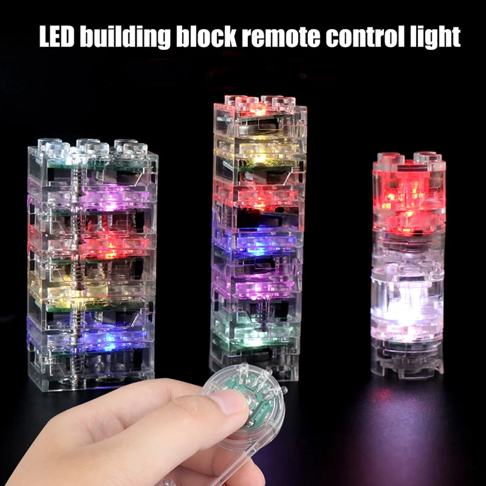 City LED Luminous Building Block minifigs Parts 2X2 Round Bricks DIY Decorative Ornament Pink and White Children Puzzle Toys