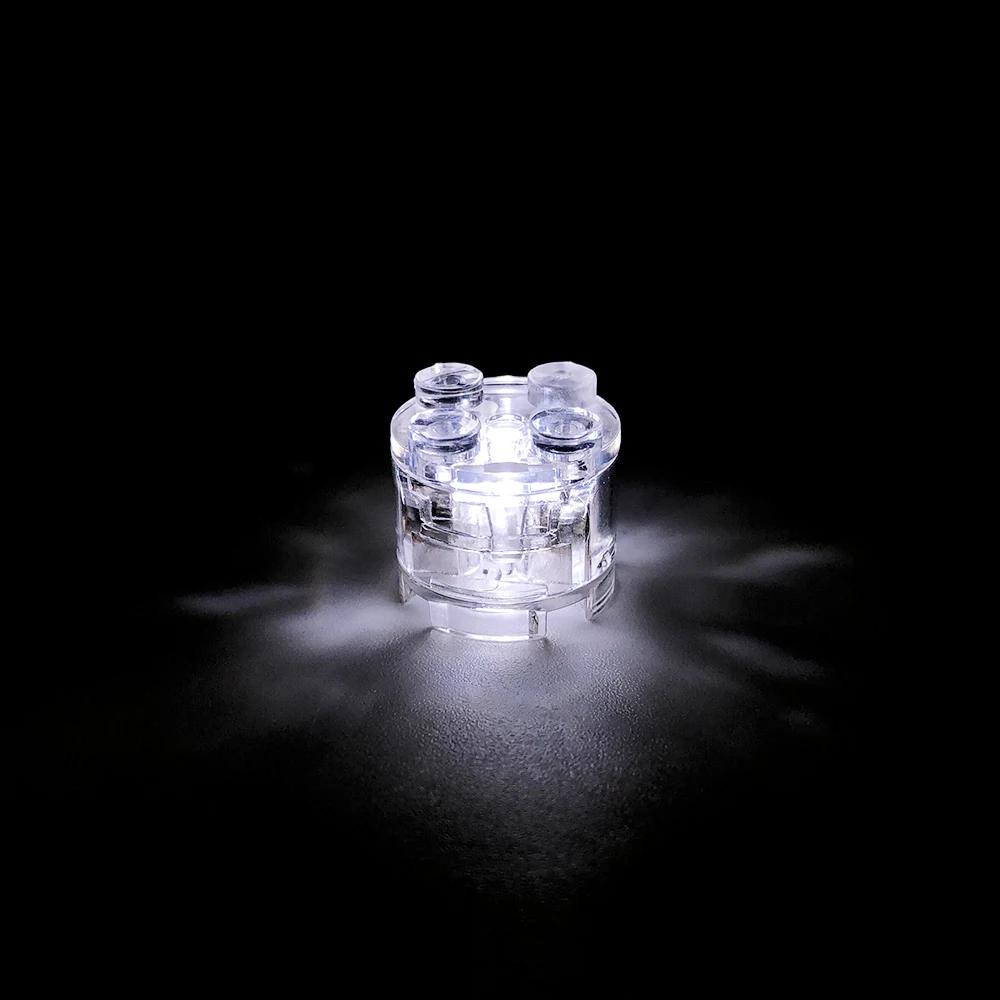 City LED Luminous Building Block minifigs Parts 2X2 Round Bricks DIY Decorative Ornament Pink and White Children Puzzle Toys