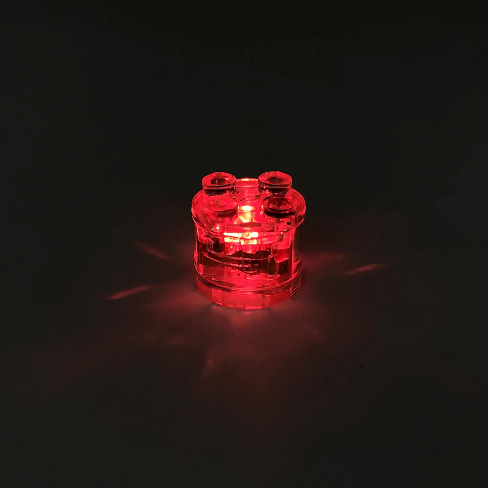 City LED Luminous Building Block minifigs Parts 2X2 Round Bricks DIY Decorative Ornament Pink and White Children Puzzle Toys
