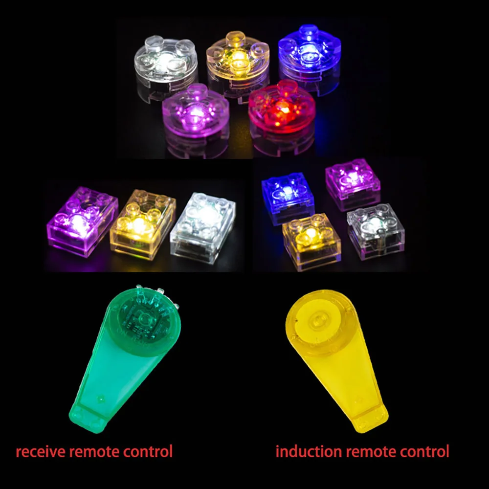 City LED Luminous Building Block minifigs Parts 2X2 Round Bricks DIY Decorative Ornament Pink and White Children Puzzle Toys