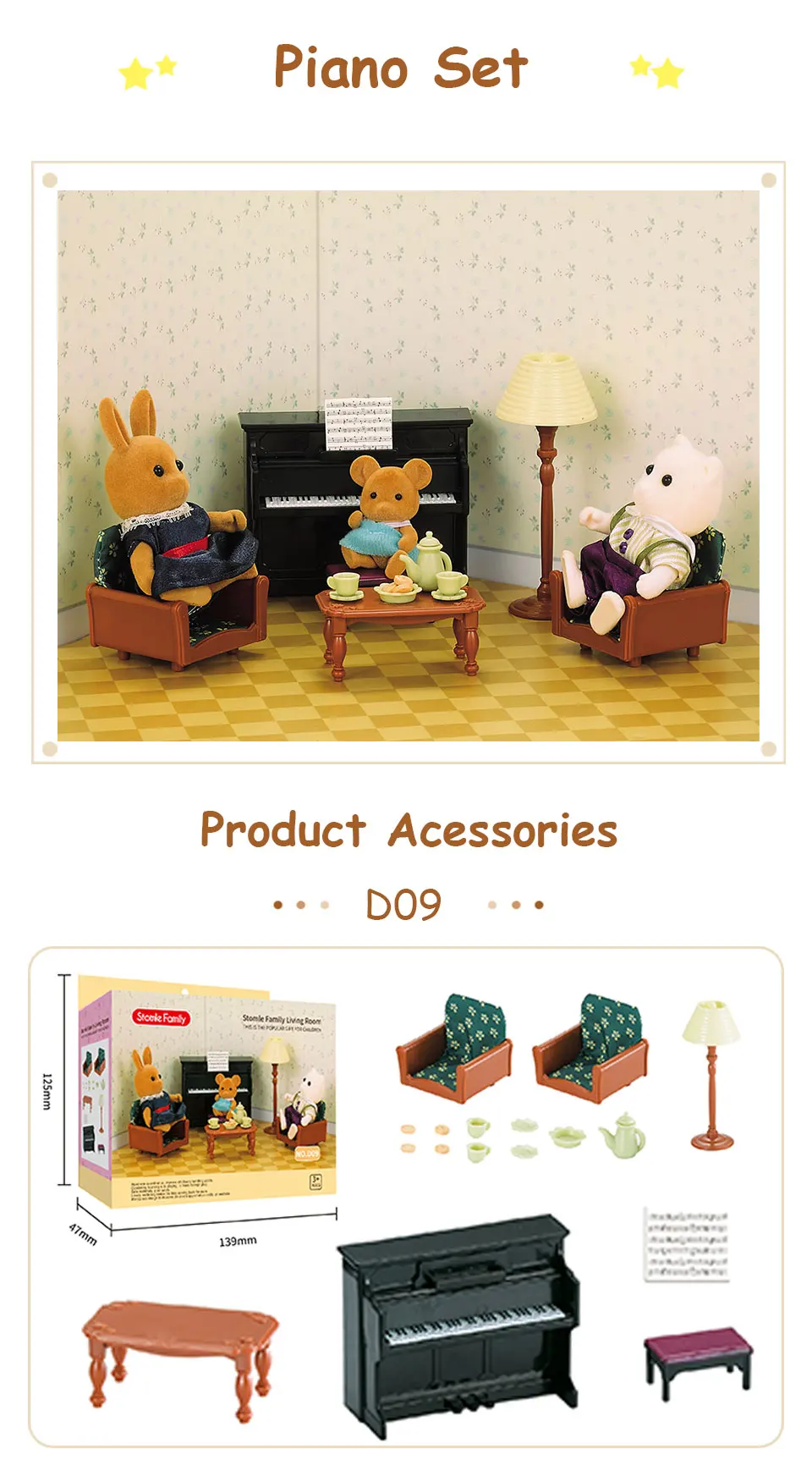 Toys Doll Forest Family Montessori Kitchen Miniature Doll House 1/12 Toy Kitchen Accessories Dollhouse Furniture Toys for Girls