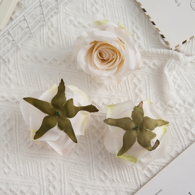 10PCS Artificial Flowers Wholesale Silk Fake Roses Valentine  Decoration Home Room Wedding Wreath Bridal Accessories Gift Box