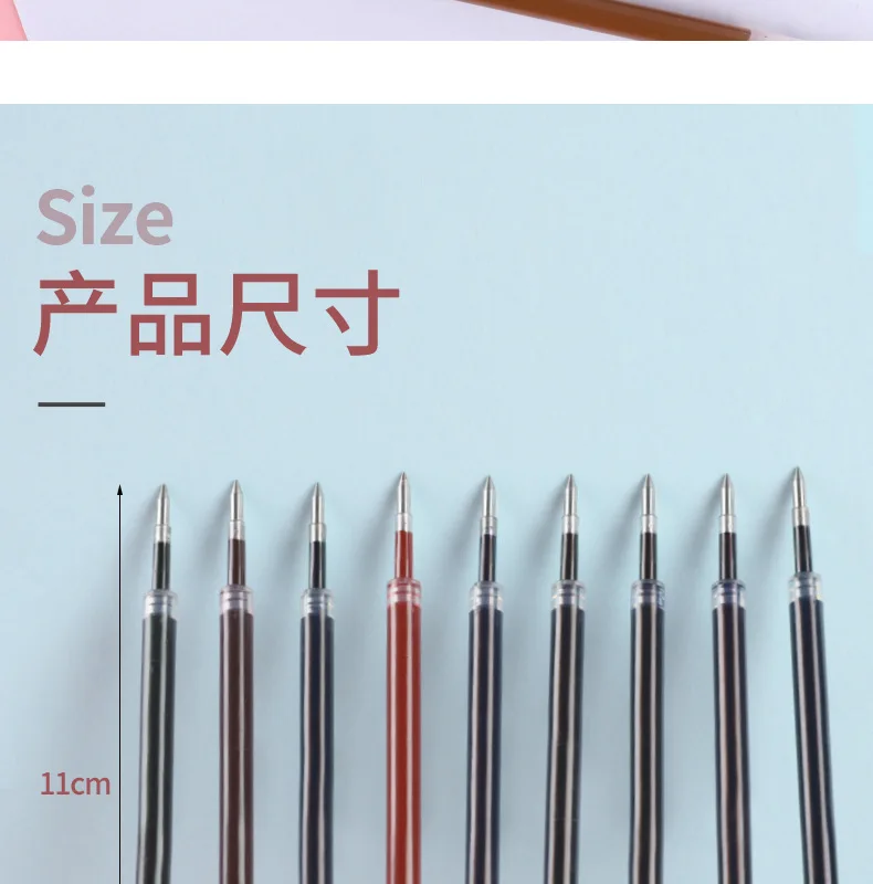 10pcs K35 0.5MM Gel Ink 10 Color Colorful Refill 110MM Length Refill for Press Gel Pen Stationary Cute Pens Ink Back to School