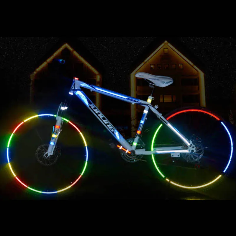 Bike Reflective Stickers Motorcycle Bicycle Fluorescent Reflective Tape MTB Cycling Night Safety Decor Bike Accessories 1cmx8m
